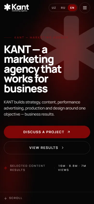KANT Agency — mobile website