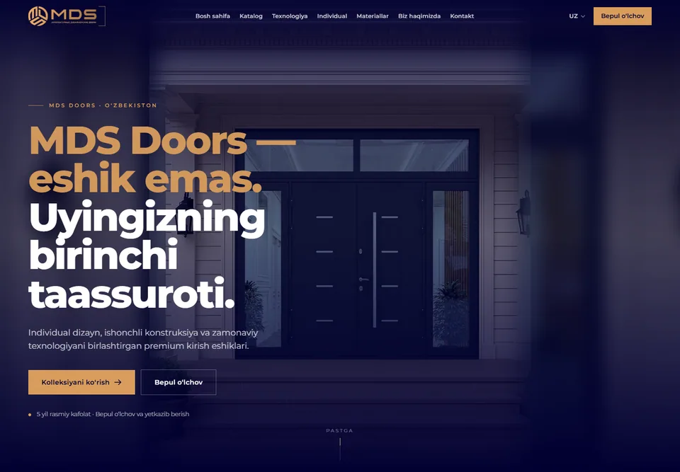 MDS Doors — website homepage