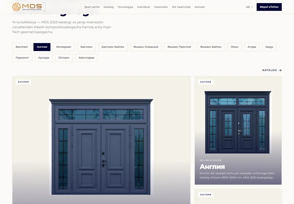 MDS Doors — website detail