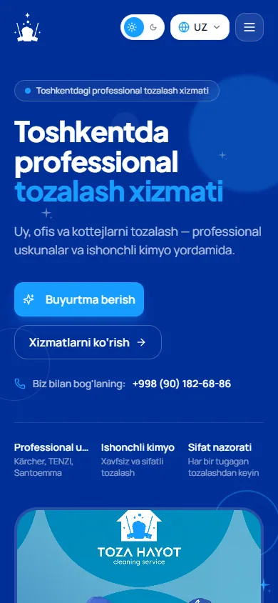 Toza Hayot — mobile website